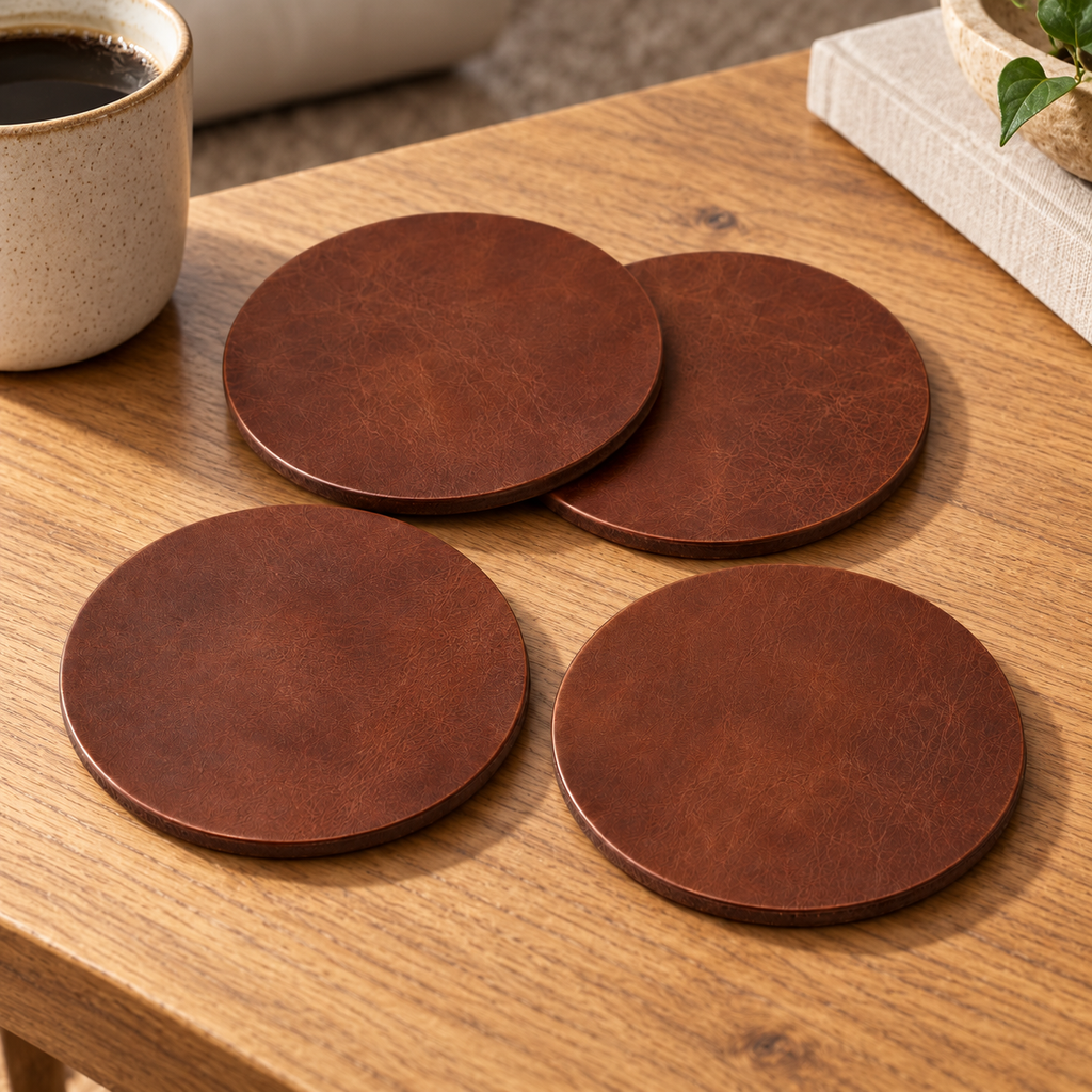 Leather Coasters Set of 4