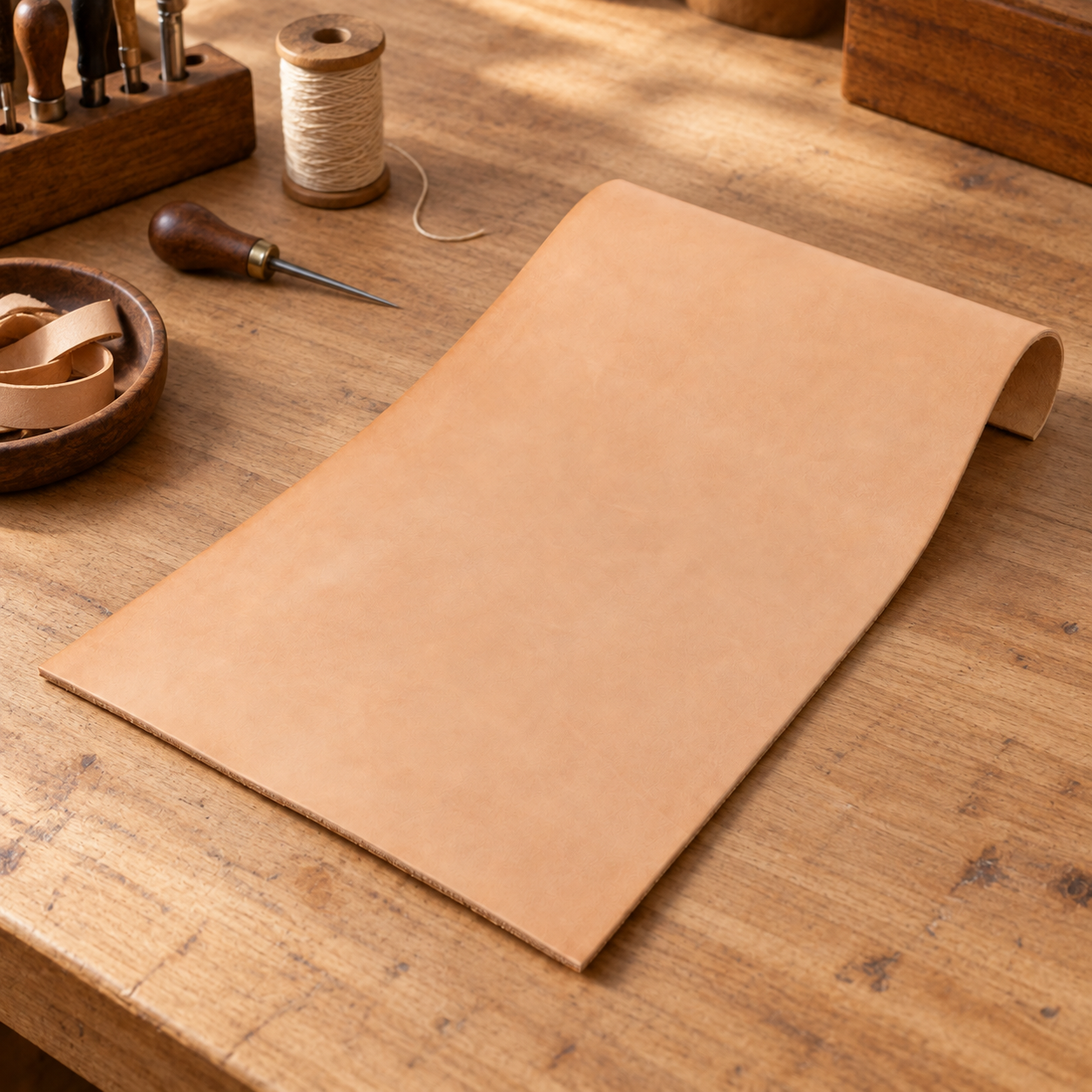 Natural Tan Leather Sheet