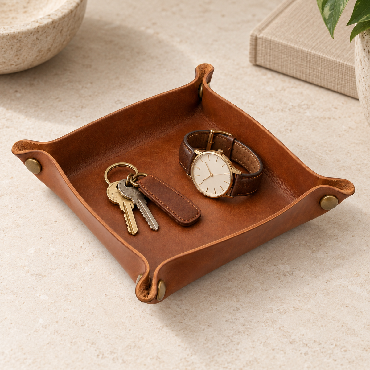 Soft Leather Valet Tray