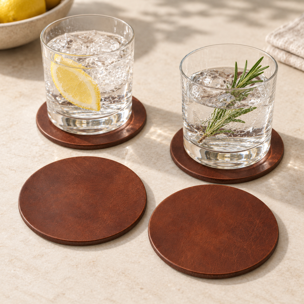 Leather Coasters Set of 4