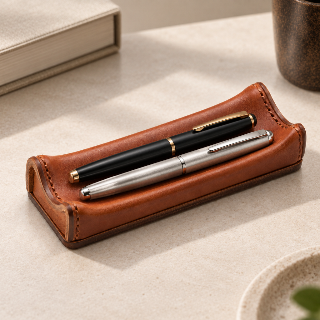 Minimal Leather Pen Rest