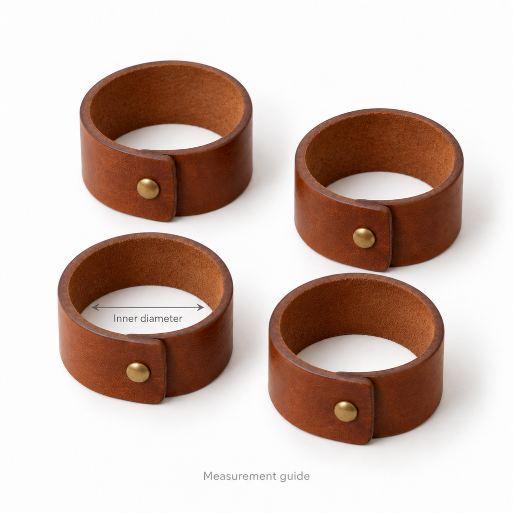 Leather Napkin Rings Set of 4